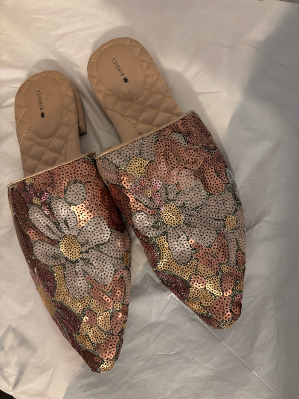 Birdies the Dove pink gold petal Women’s shoes slide size 11 - Picture 8 of 10